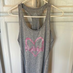 Gray and Pink Women's Tank Top